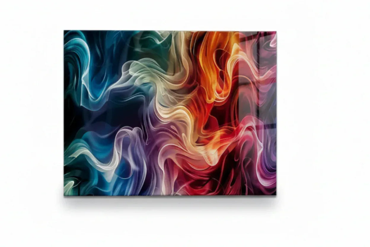 Abstract Fractal Glass Wall Art - LUXARTDECO