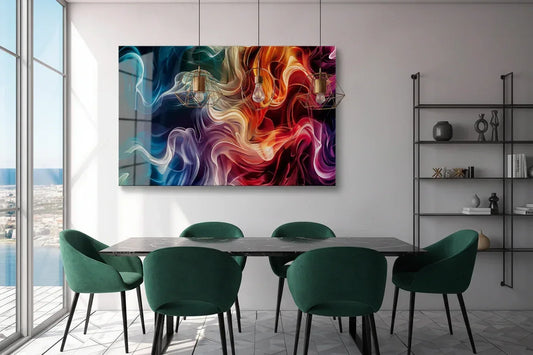 Abstract Fractal Glass Wall Art - LUXARTDECO