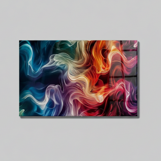 Abstract Fractal Glass Wall Art