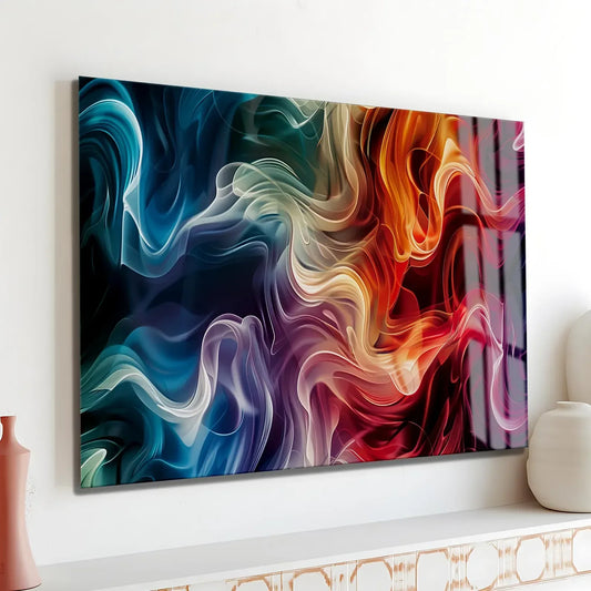 Abstract Fractal Glass Wall Art - LUXARTDECO