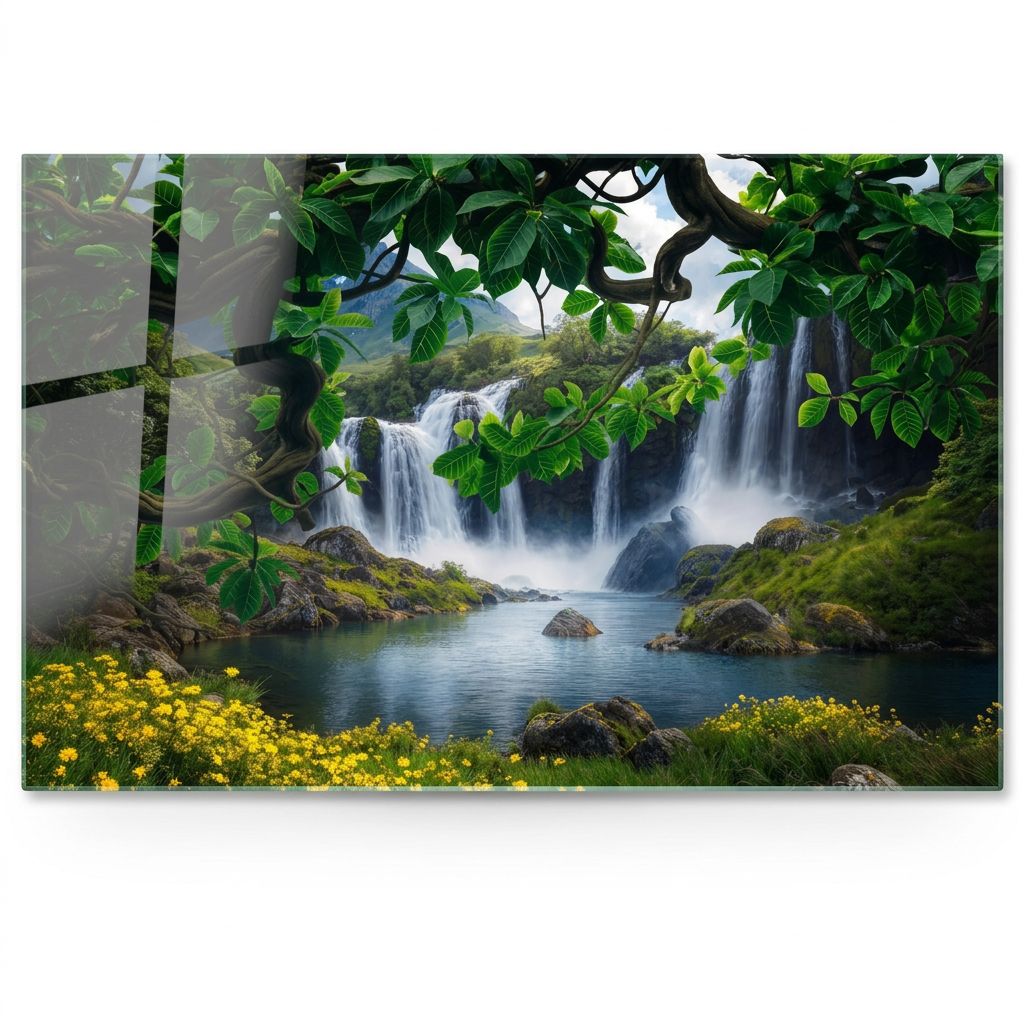 Cascata Quadro in Vetro Temperato