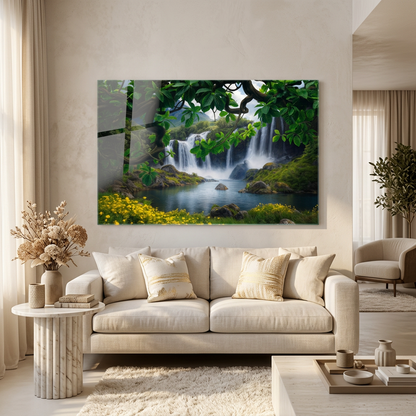 Cascata Quadro in Vetro Temperato
