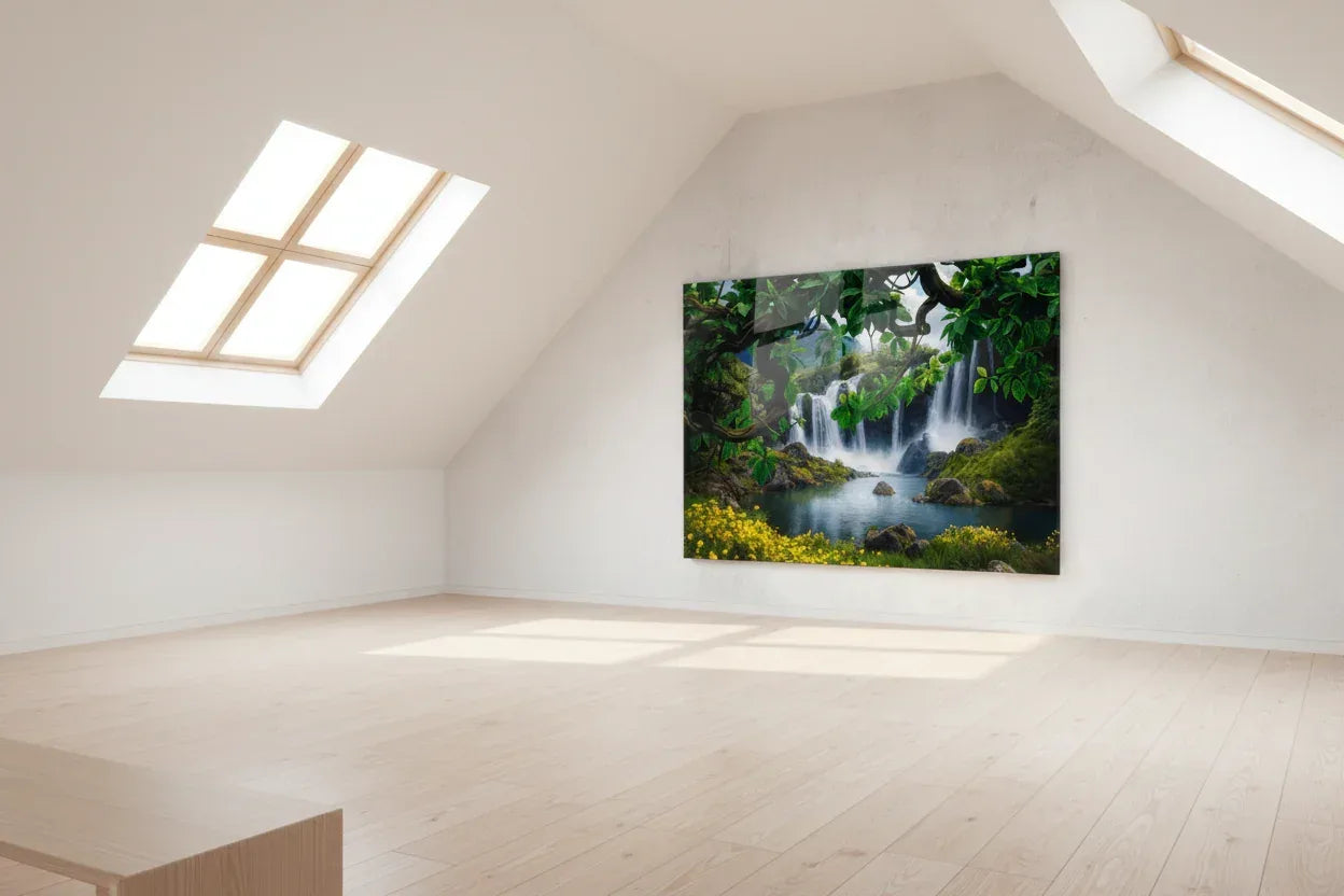 Waterfall Glass Wall Art - LUXARTDECO