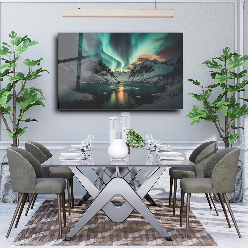 Arte murale in vetro con fiori astratti 