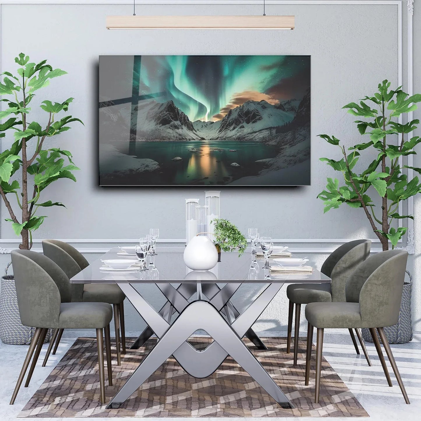 Aurora Boreal Glass Wall Art - LUXARTDECO