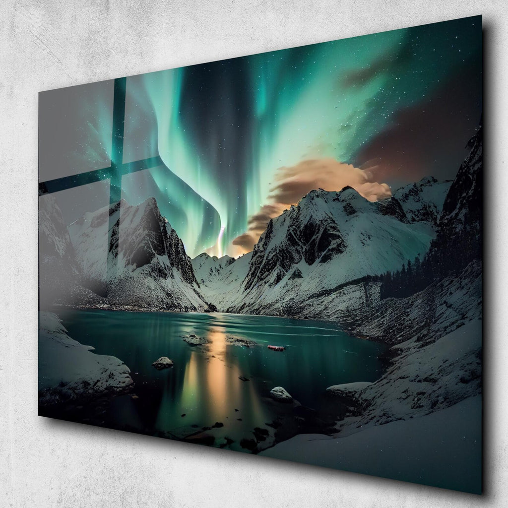 Arte murale in vetro con fiori astratti 