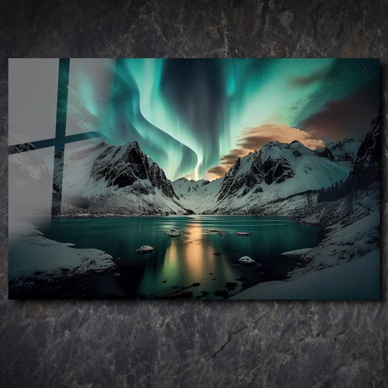 Aurora Boreal Glass Wall Art - LUXARTDECO