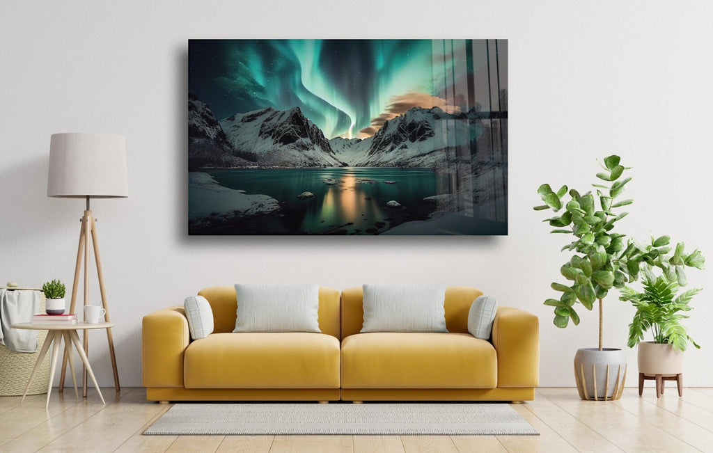 Arte murale in vetro con fiori astratti 