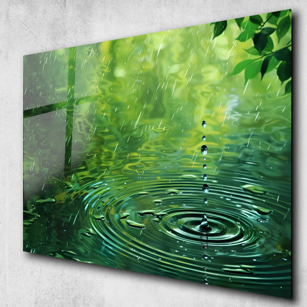 Arte murale in vetro con fiori astratti 