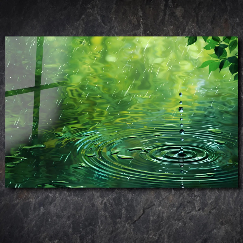 Arte murale in vetro con fiori astratti 