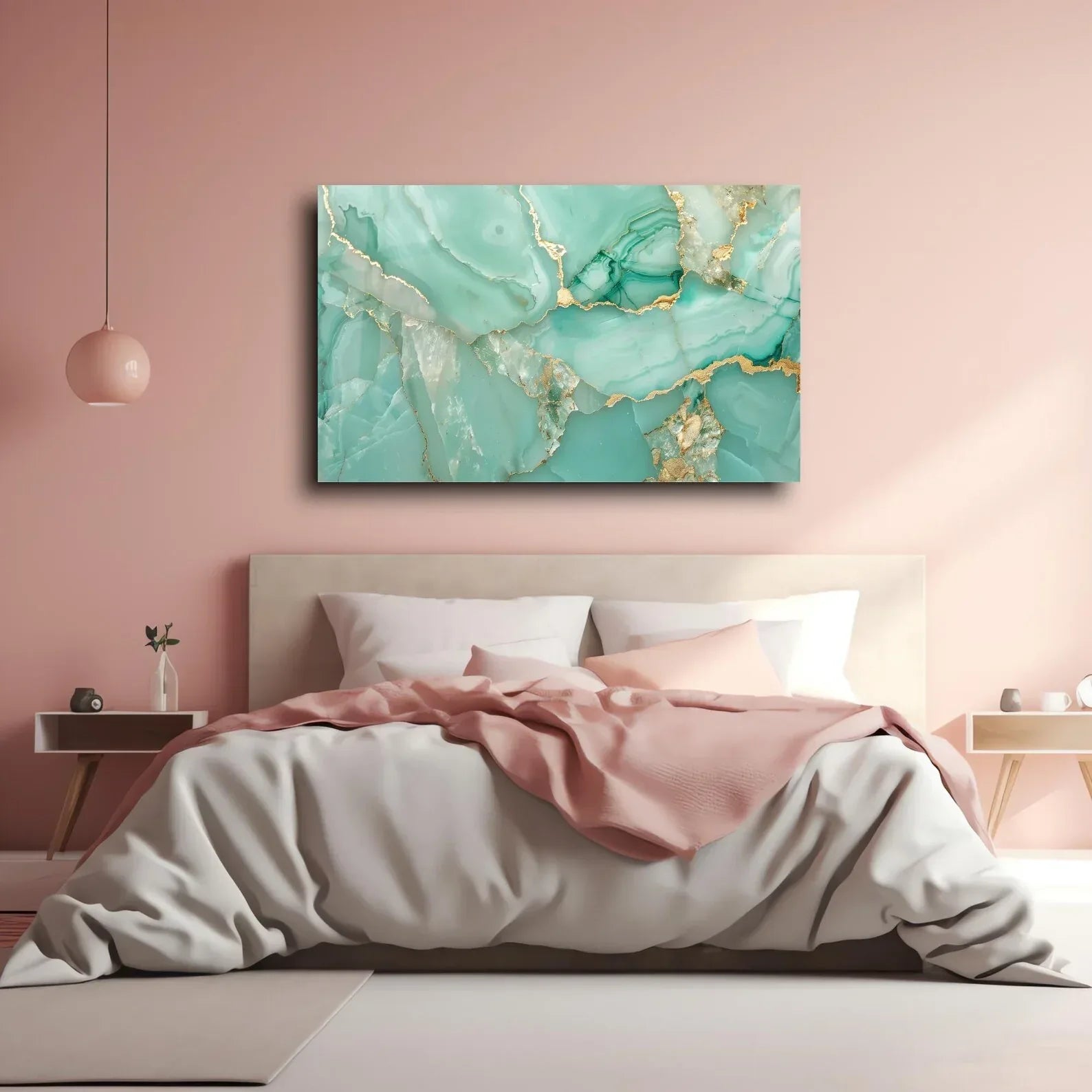 Elegant Marble İnk Glass Wall Art - LUXARTDECO