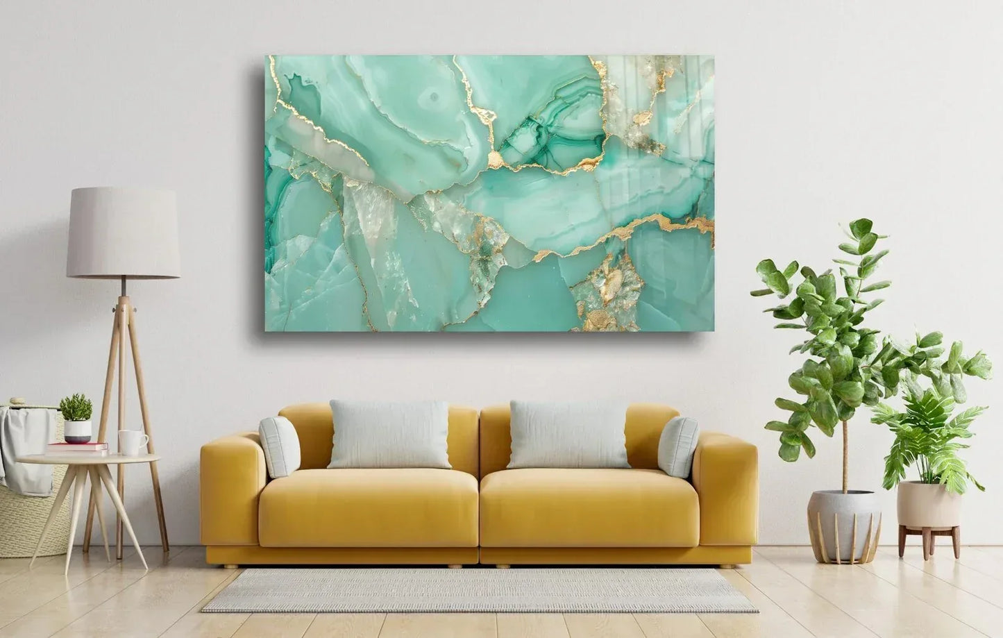 Elegant Marble İnk Glass Wall Art - LUXARTDECO