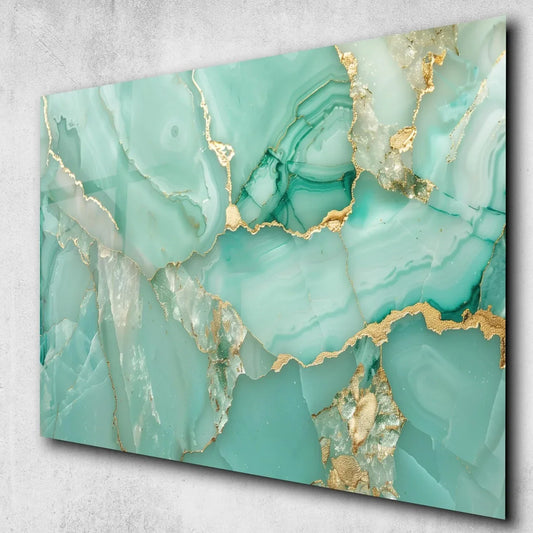 Elegant Marble İnk Glass Wall Art - LUXARTDECO