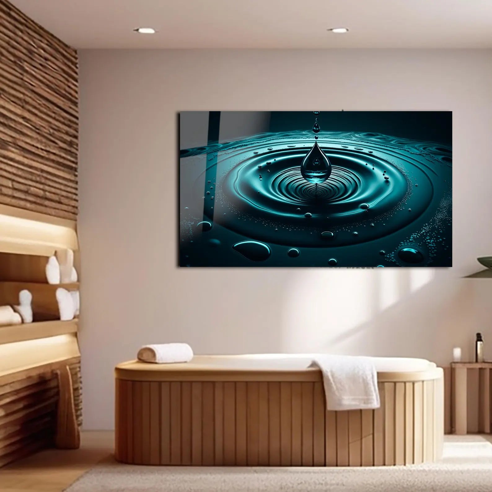 Arte murale in vetro con fiori astratti 