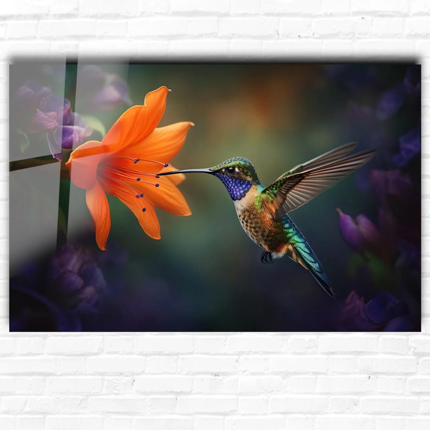 Hummingbird Glass Wall Art - LUXARTDECO