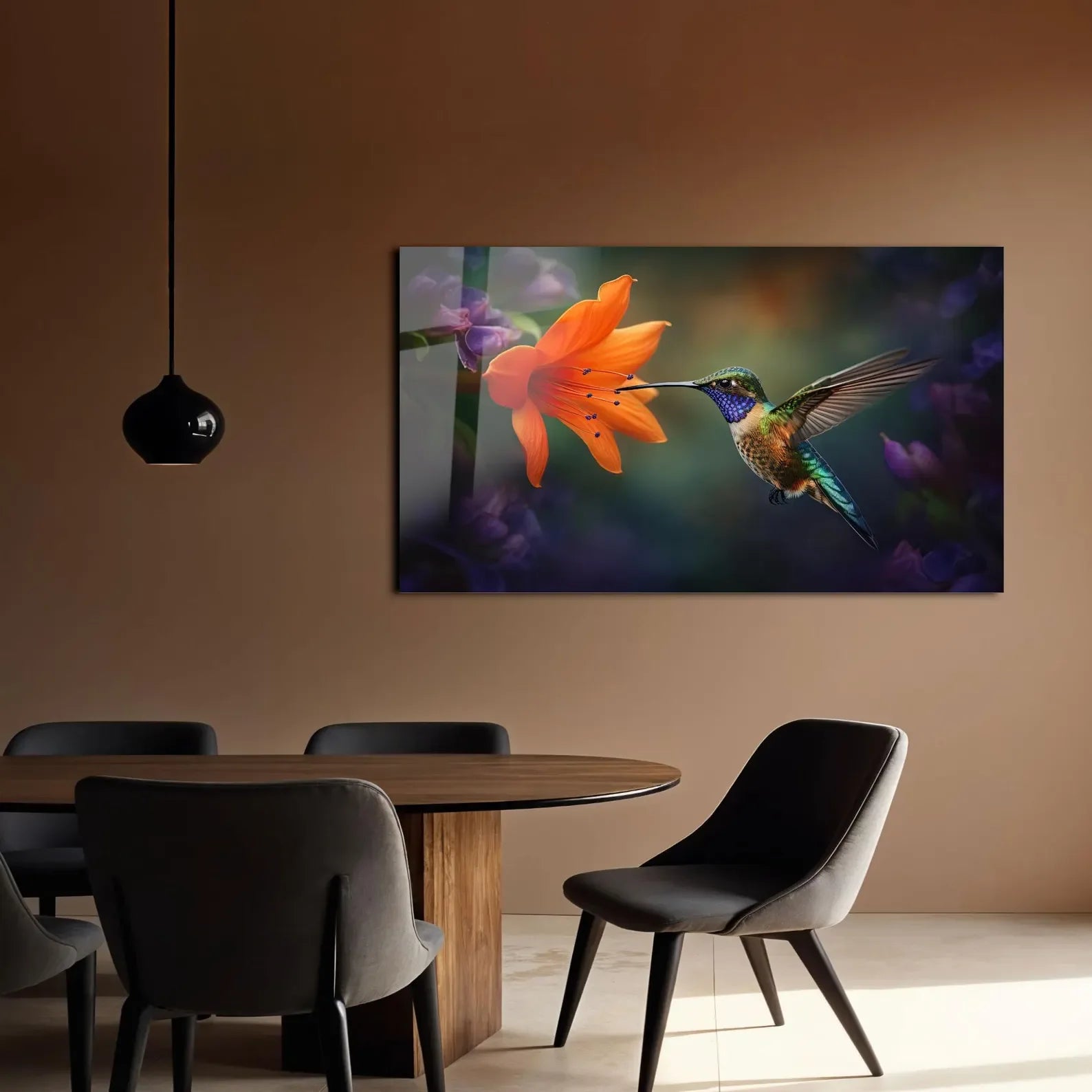 Hummingbird Glass Wall Art - LUXARTDECO