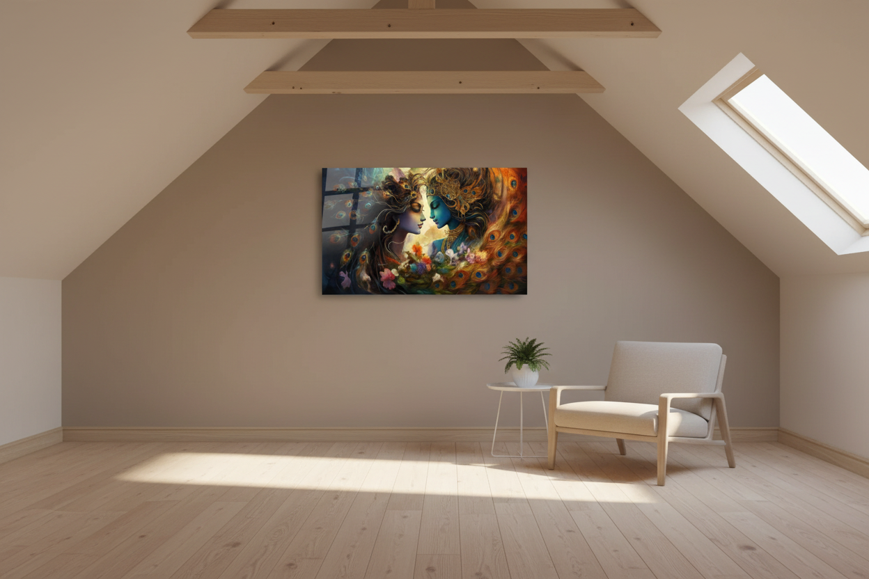 Arte murale in vetro con fiori astratti 