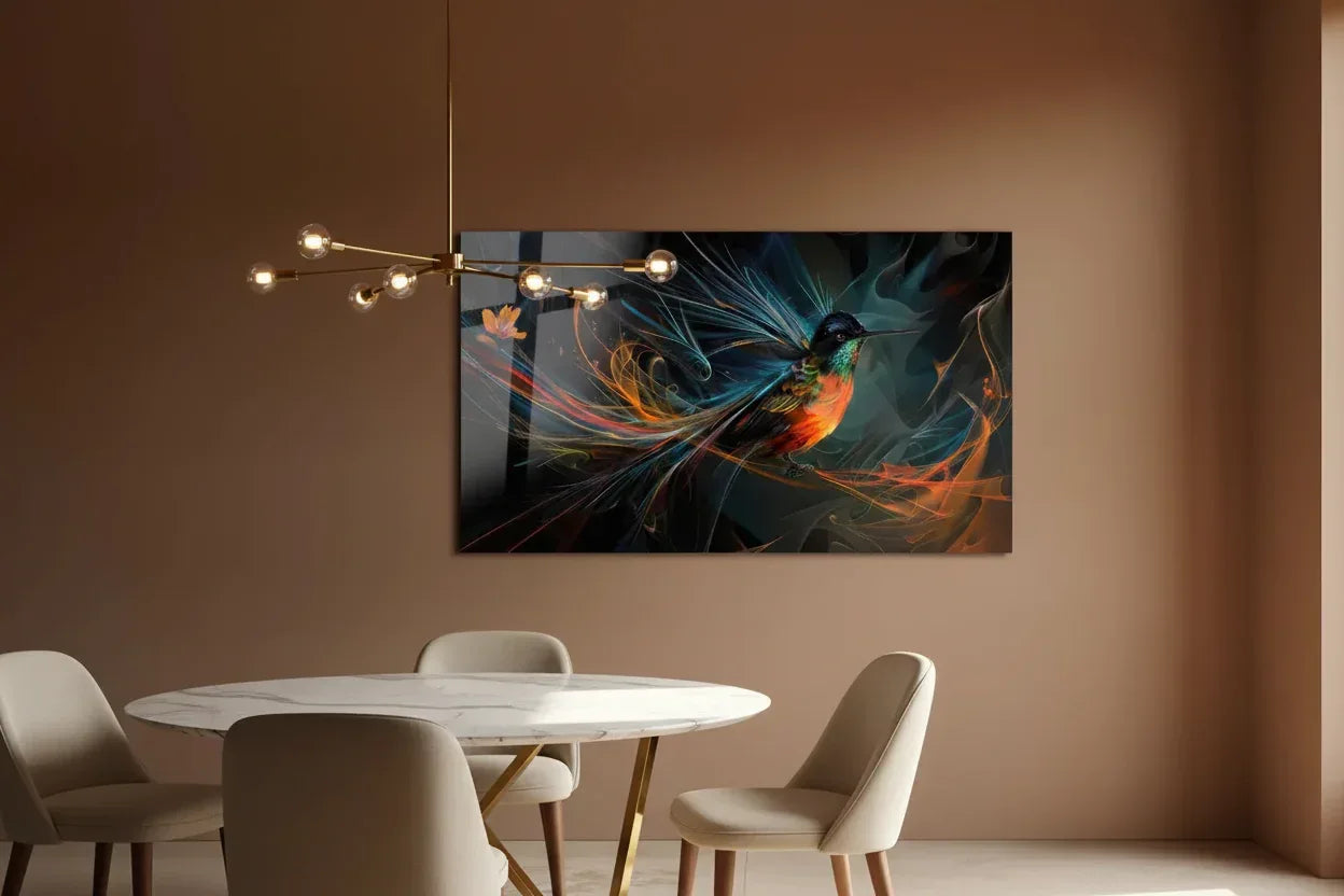 Hummingbird Glass Wall Art - LUXARTDECO