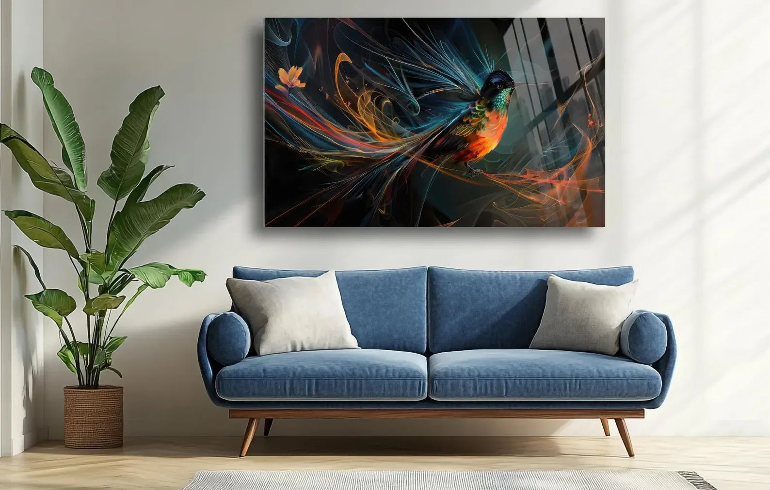 Hummingbird Glass Wall Art - LUXARTDECO