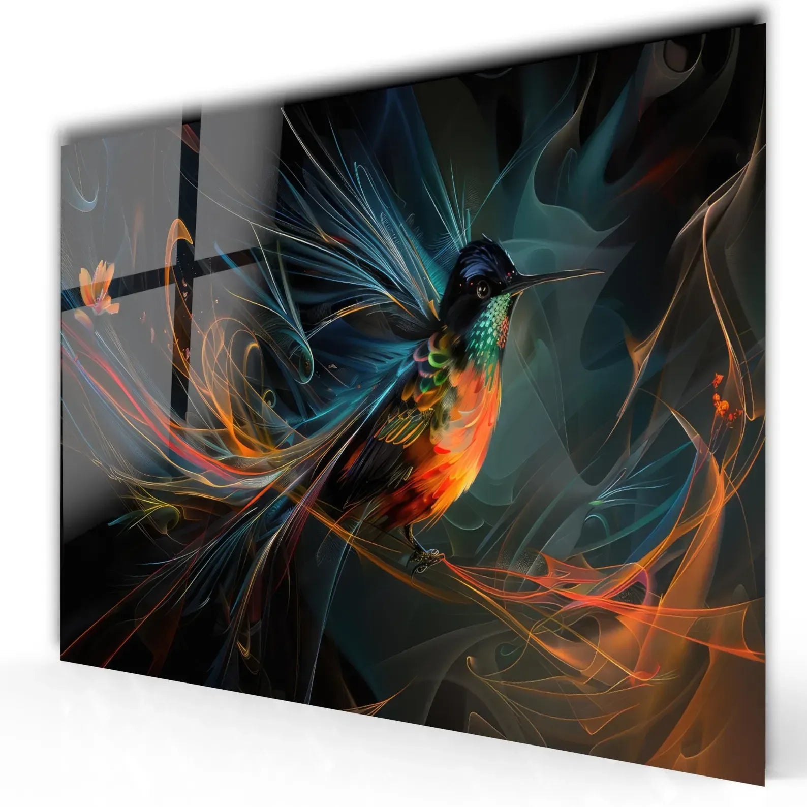 Hummingbird Glass Wall Art - LUXARTDECO