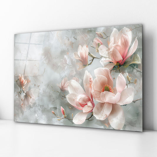 Magnolia Glass Wall Art