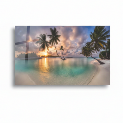 Coucher de soleil Tableau en Verre Trempé