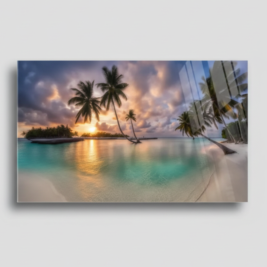 Coucher de soleil Tableau en Verre Trempé