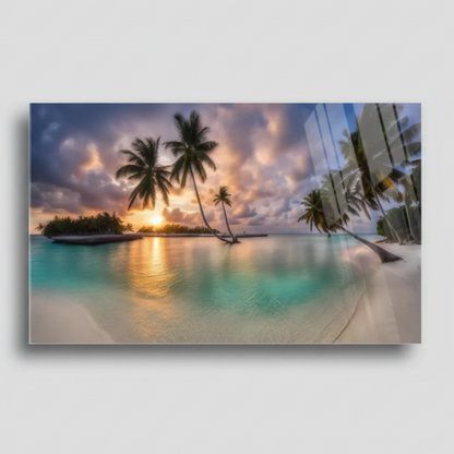 Coucher de soleil Tableau en Verre Trempé