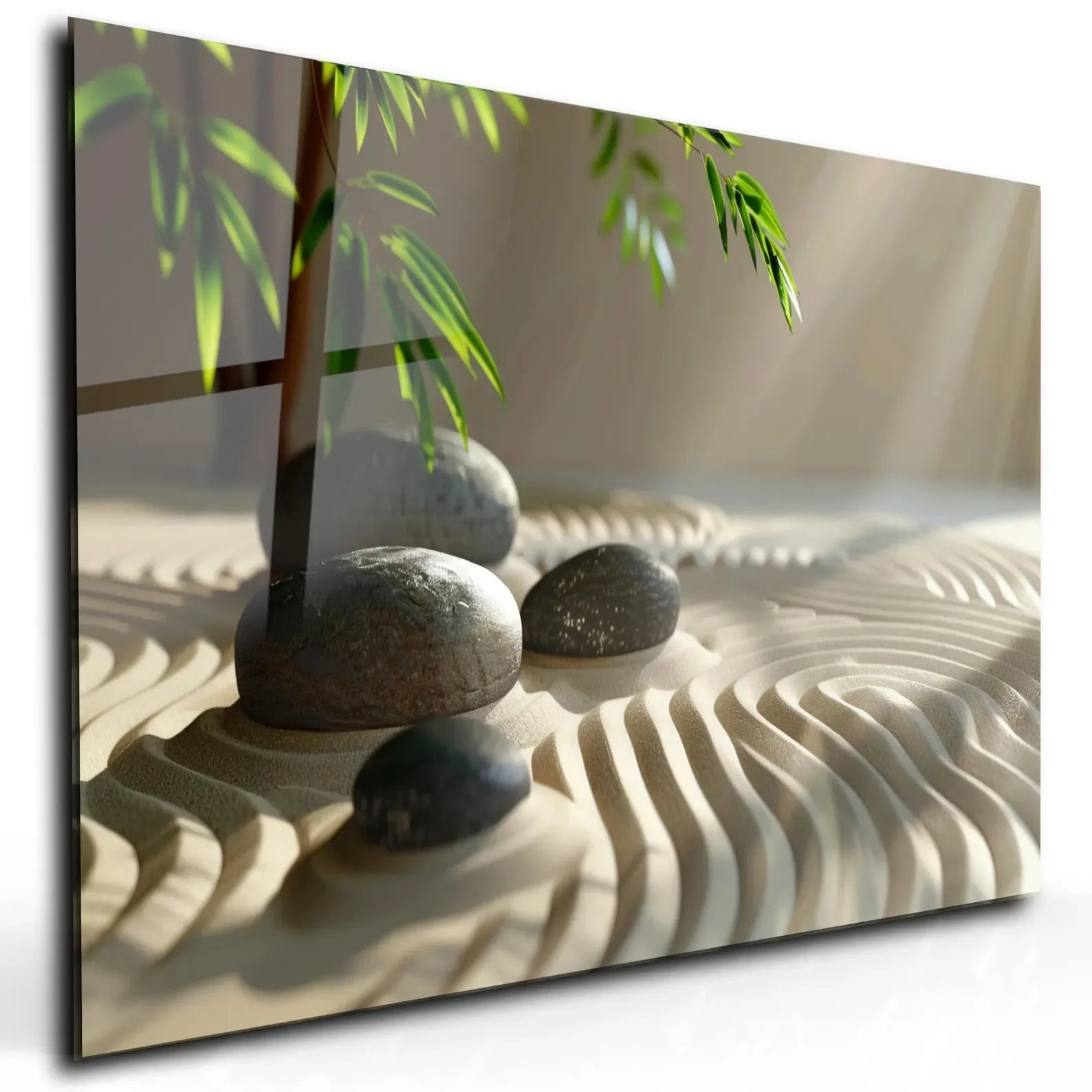 Zen Garden Glass Wall Art - LUXARTDECO