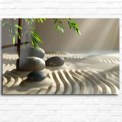 Zen Garden Glass Wall Art - LUXARTDECO