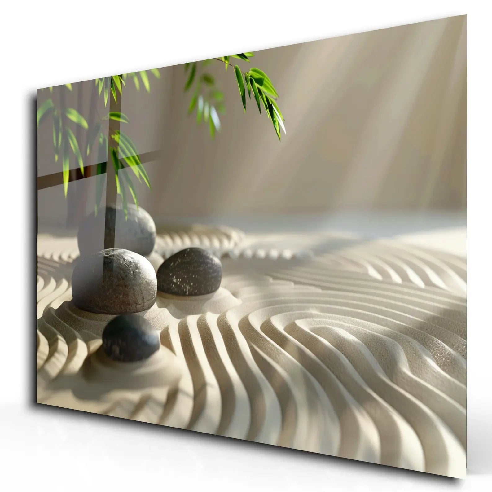 Zen Garden Glass Wall Art - LUXARTDECO