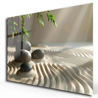Zen Garden Glass Wall Art - LUXARTDECO
