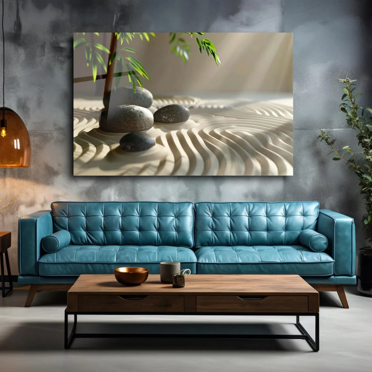 Zen Garden Glass Wall Art - LUXARTDECO