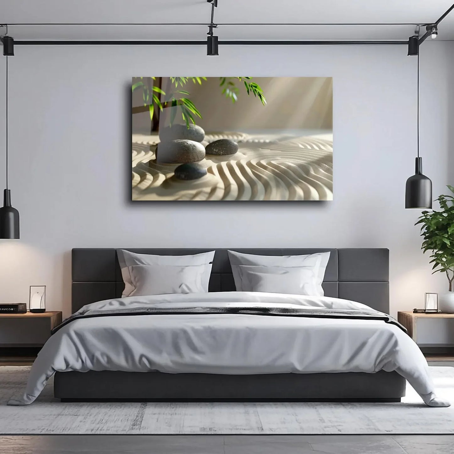 Zen Garden Glass Wall Art - LUXARTDECO