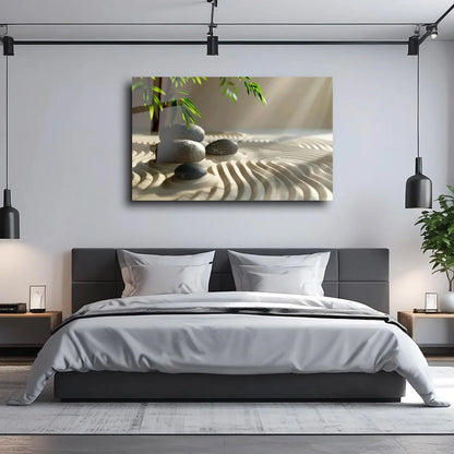 Zen Garden Glass Wall Art - LUXARTDECO