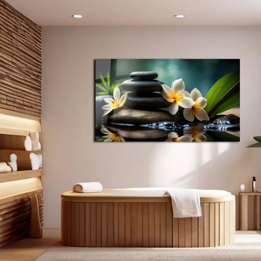 Zen Stones Glass Wall Art - LUXARTDECO