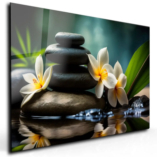 Zen Stones Glass Wall Art - LUXARTDECO