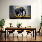 Walking Elephant Glass Wall Art