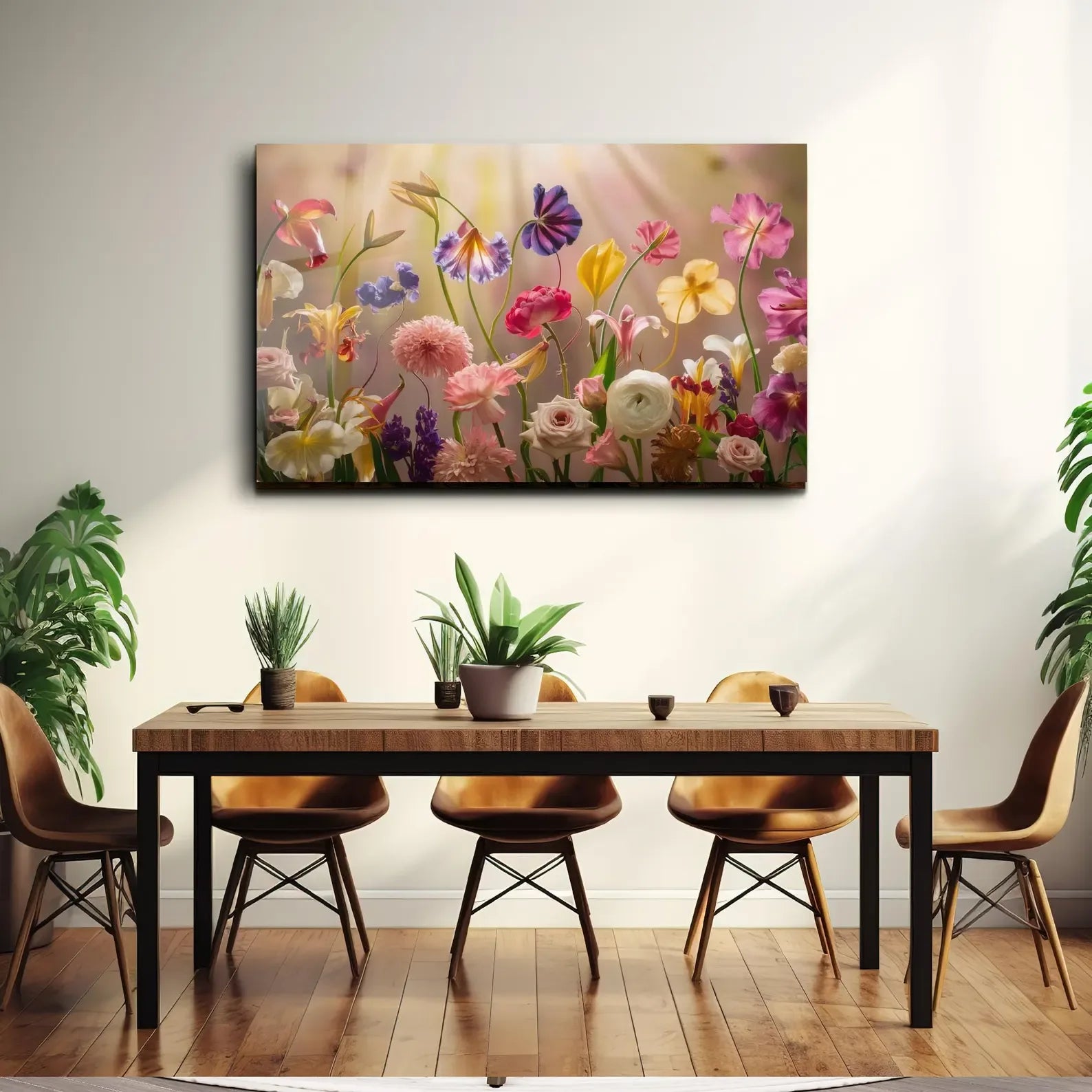 Flower Field Glass Wall Art - LUXARTDECO