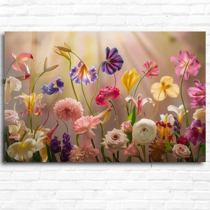 Flower Field Glass Wall Art - LUXARTDECO