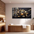 Arte murale in vetro con fiori astratti 