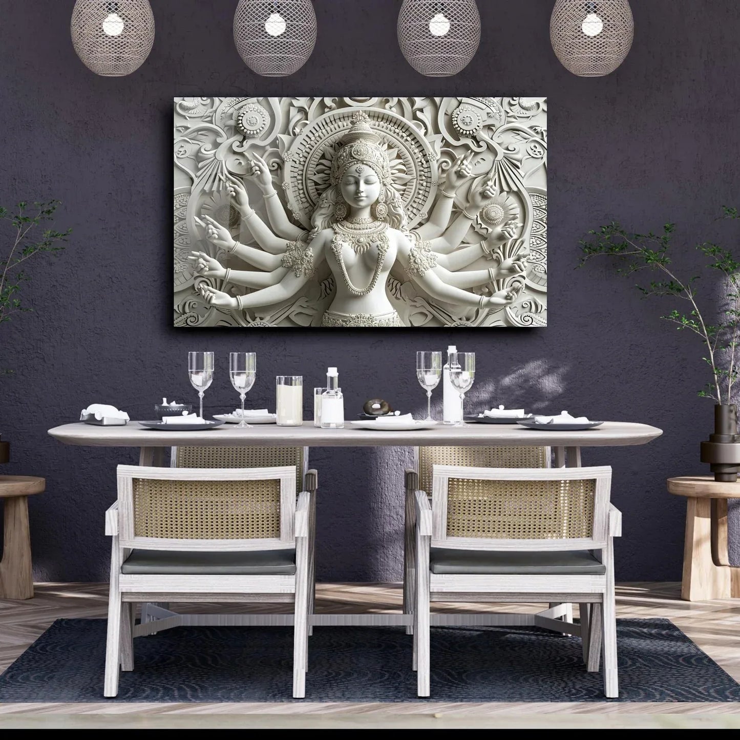 Durga Glass Wall Art - LUXARTDECO