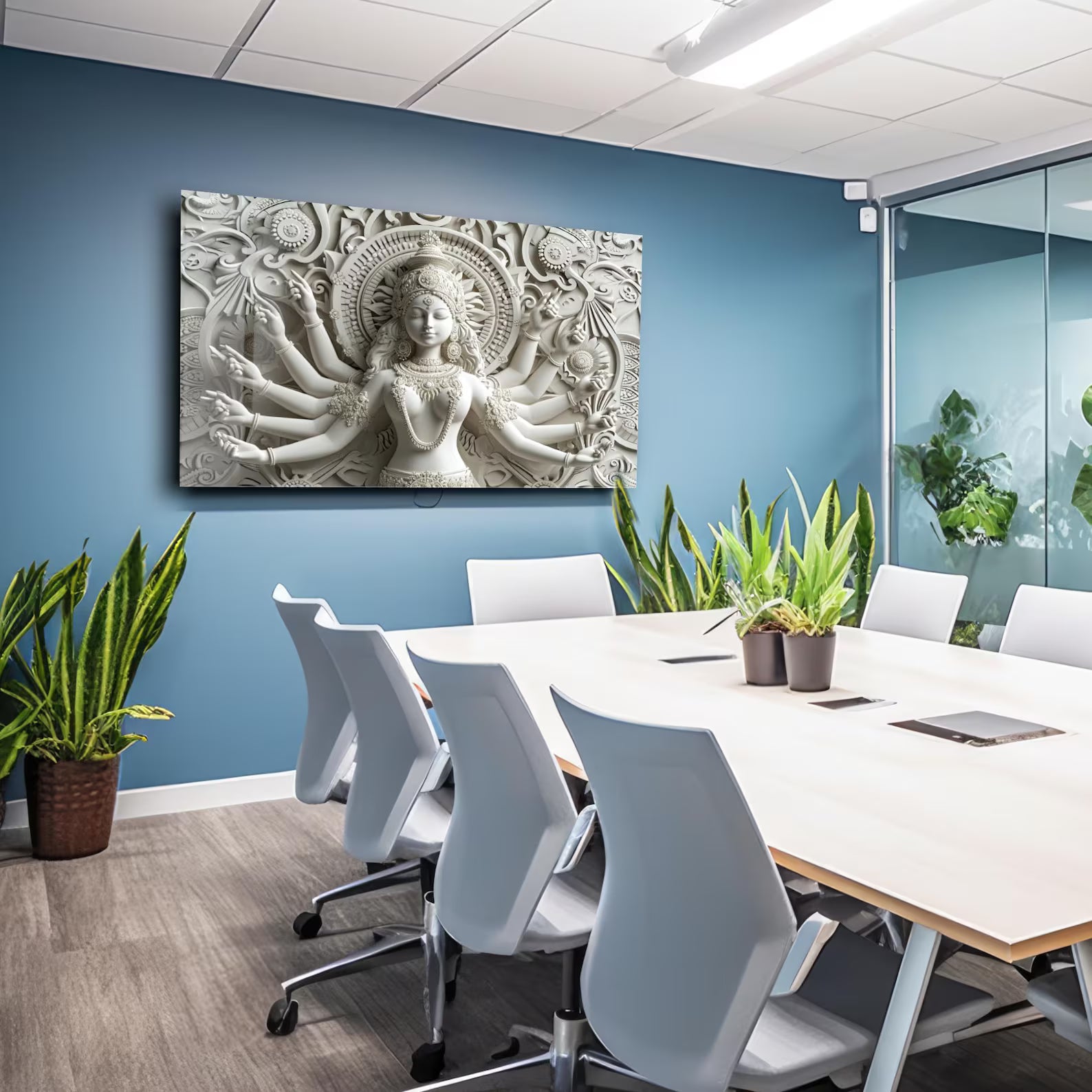 Durga Glass Wall Art - LUXARTDECO