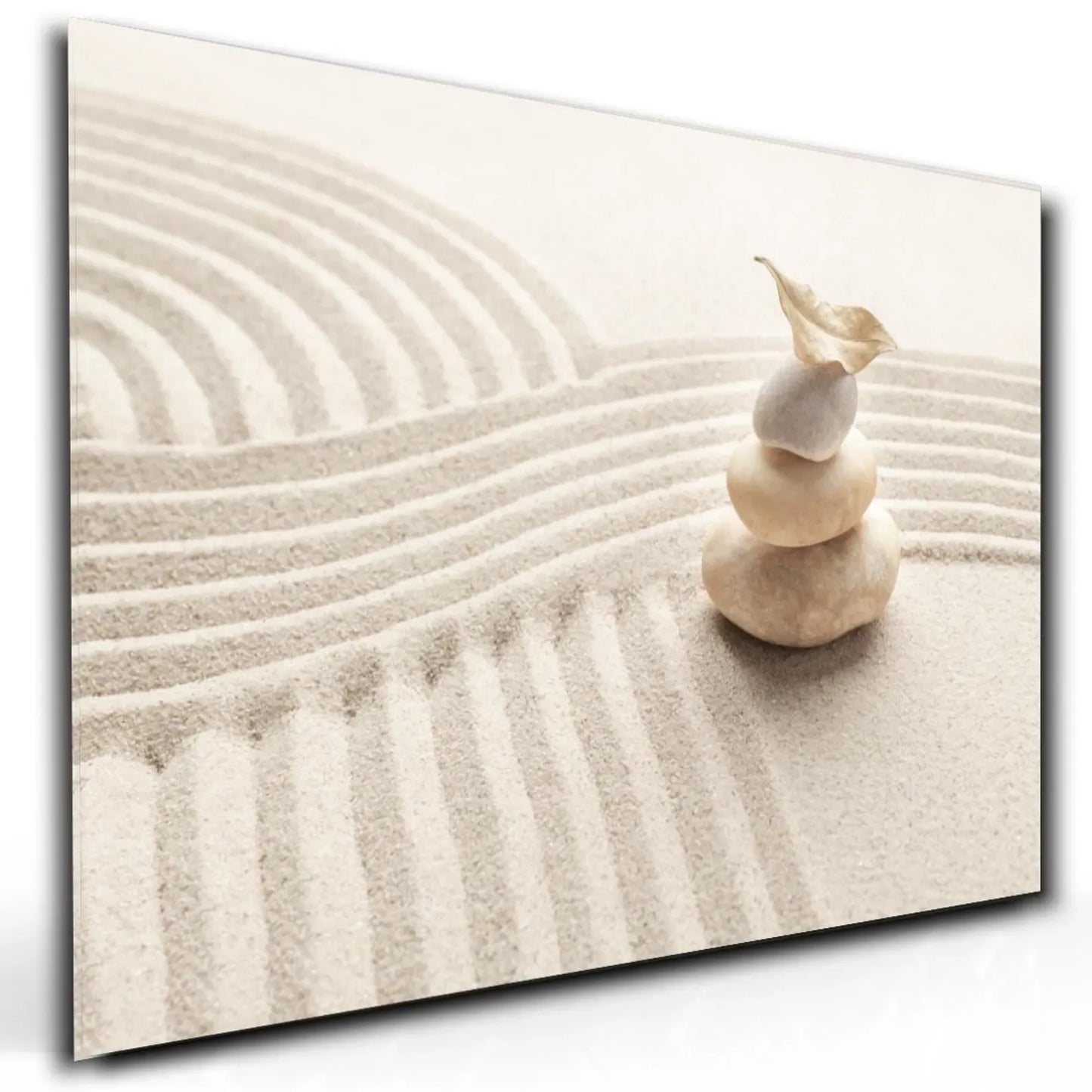 Zen Stones Sand Glass Wall Art - LUXARTDECO