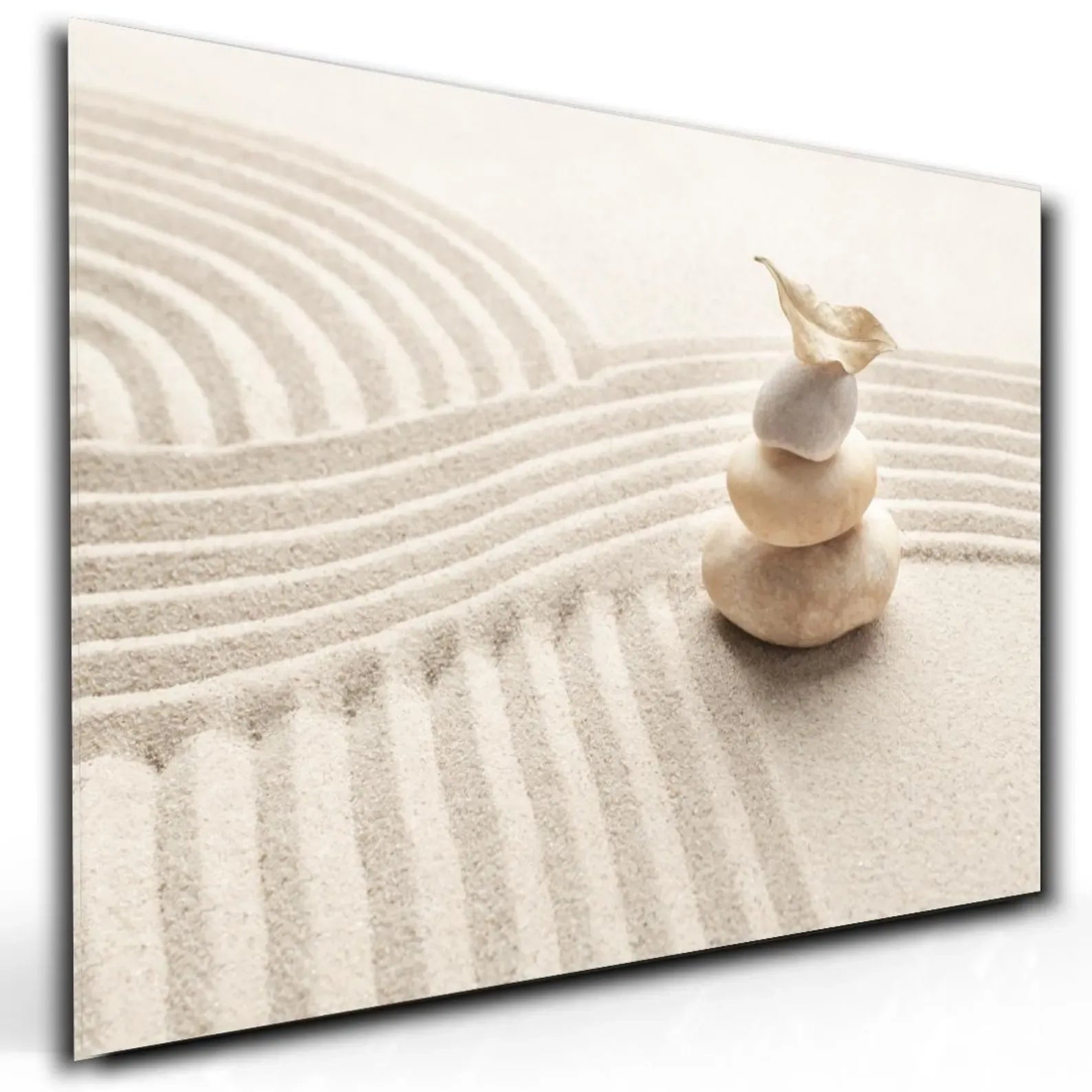Zen Stones Sand Glass Wall Art - LUXARTDECO