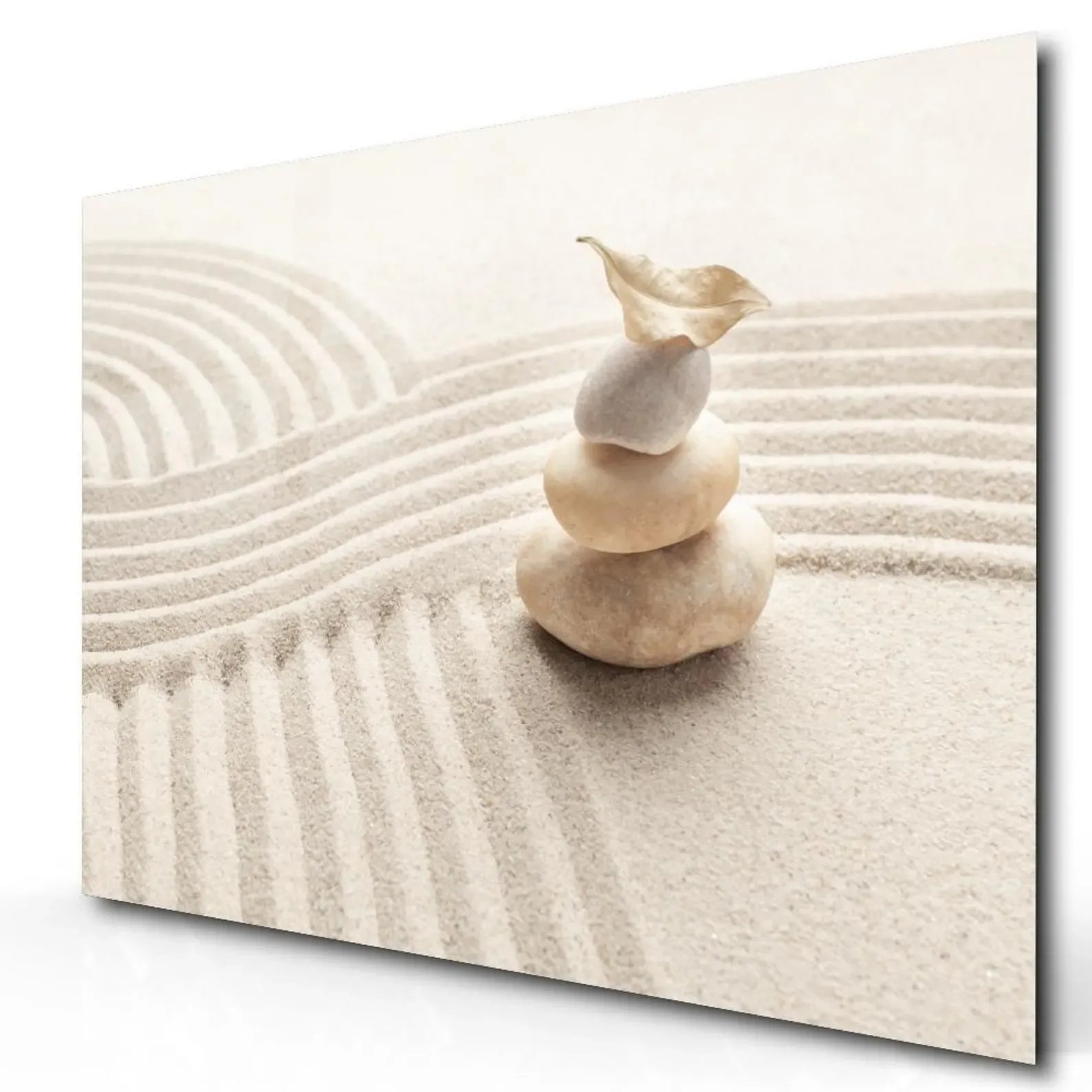 Zen Stones Sand Glass Wall Art - LUXARTDECO