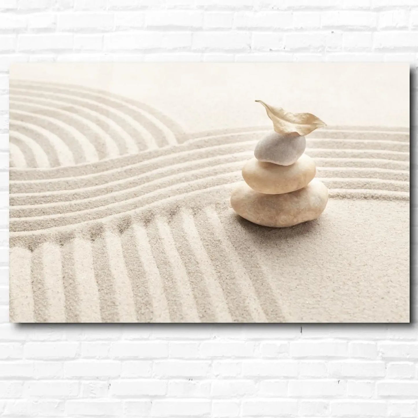 Zen Stones Sand Glass Wall Art - LUXARTDECO