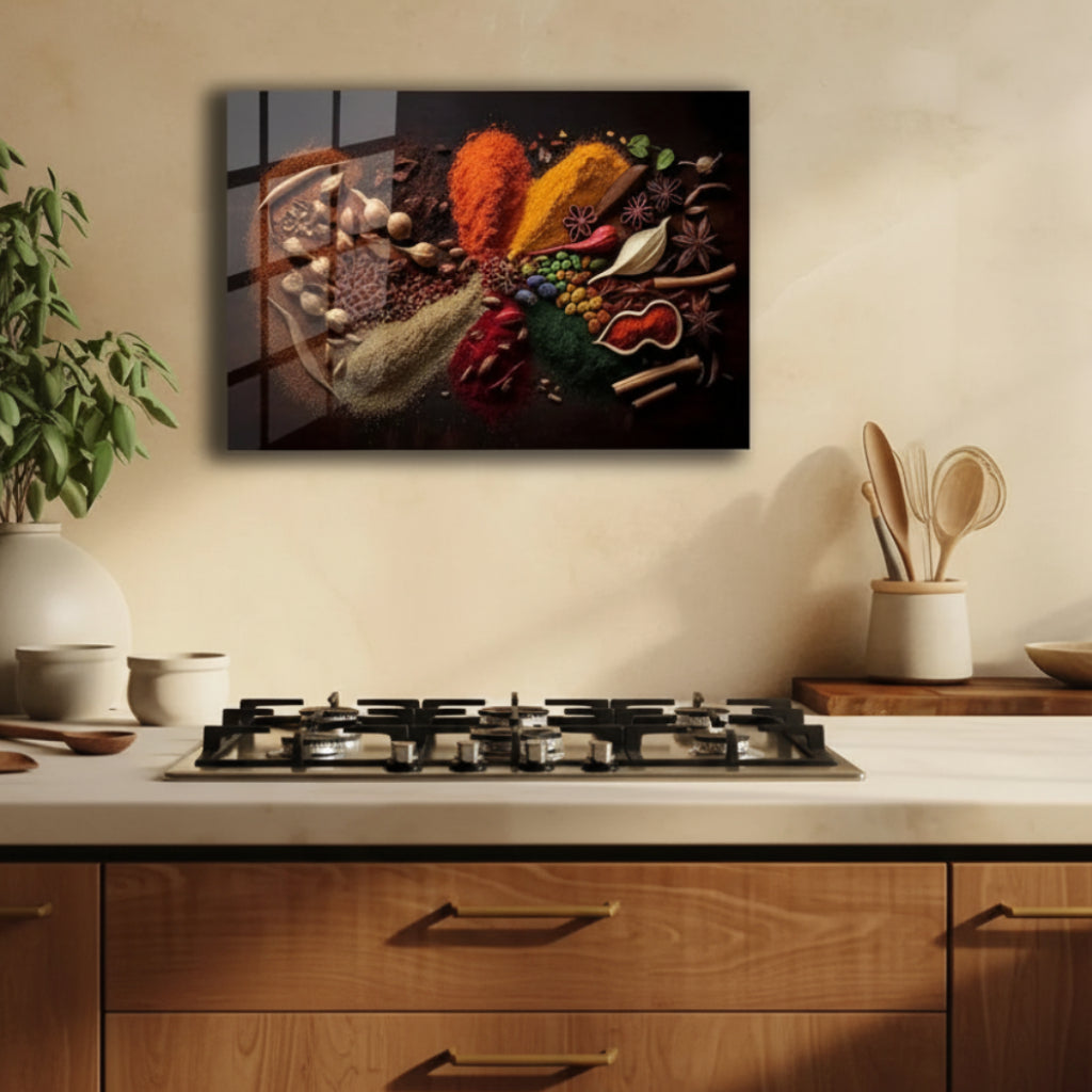 Spices Mix Glass Wall Art - LUXARTDECO