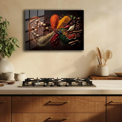 Spices Mix Glass Wall Art - LUXARTDECO