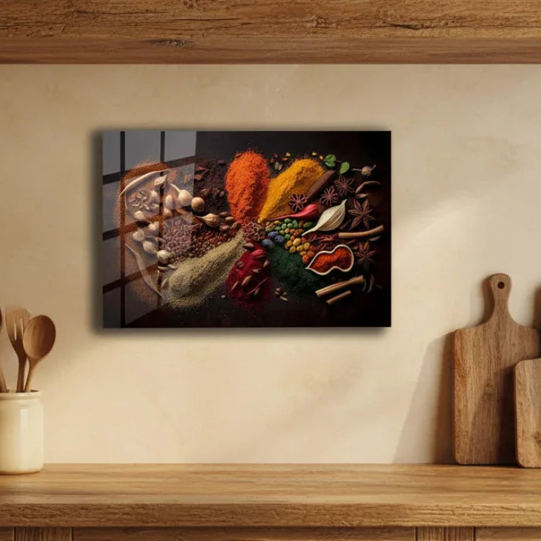 Spices Mix Glass Wall Art - LUXARTDECO